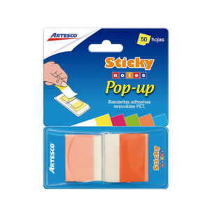 Banderitas Adhesivas Artesco Pop Up Naranja Neón 50 Hojas