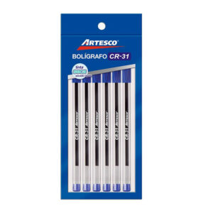 Bolígrafo Artesco Cr31 Azul X 6 Und