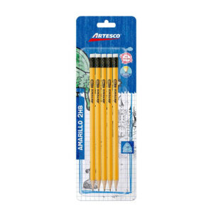 Lápiz 2Hb Amarillo Artesco Con Borrador Blíster X 5 Und