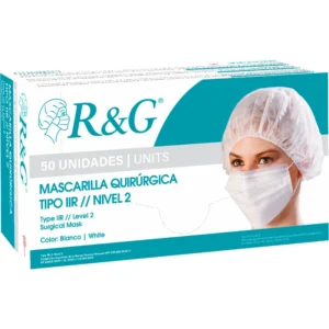Mascarilla Quirurgica Descartable R&G Color Blanco Caja x 50 und